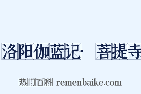 洛阳伽蓝记·菩提寺是什么意思的图片